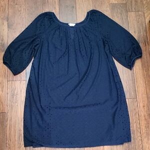 London Times navy blue dress with eyelet details size 20W